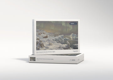 Polar Animals Under the Northern Lights jigsaw puzzle - gift box