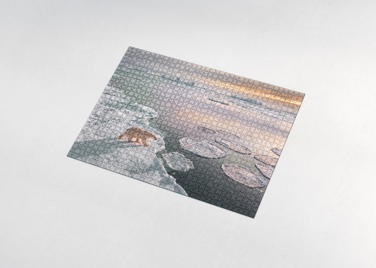 Polar Bear at the Arctic Sunset jigsaw puzzle - assembled puzzle
