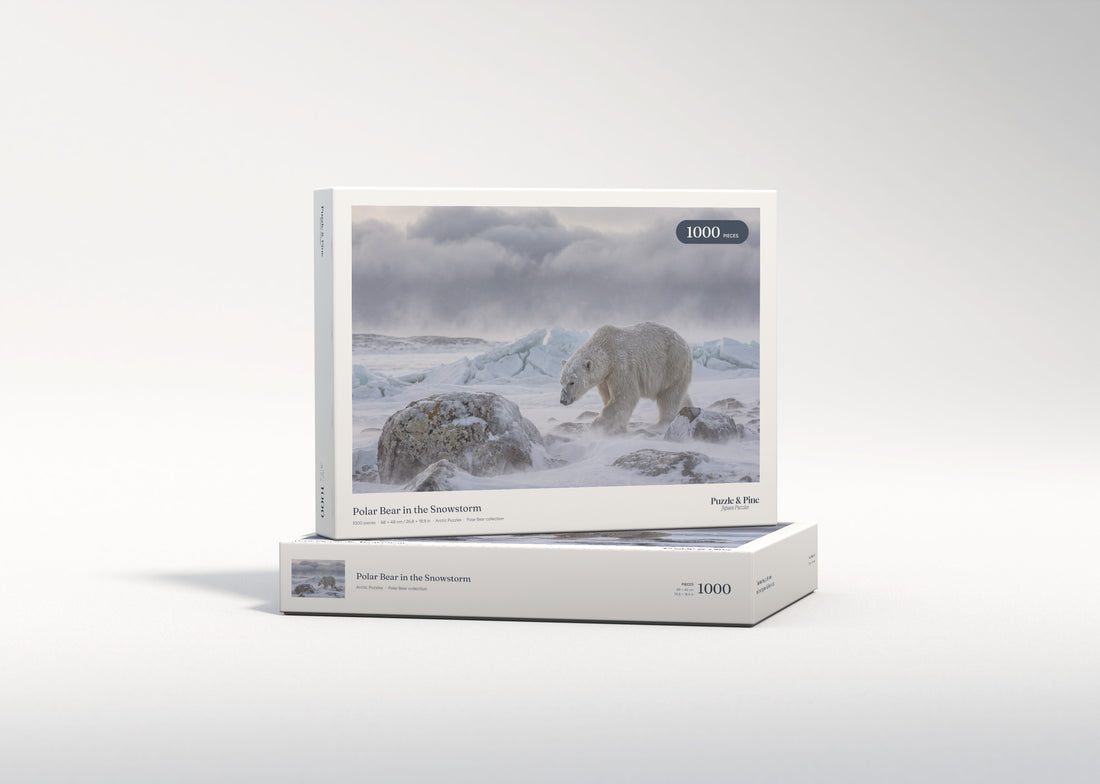 Polar Bear in the Snowstorm jigsaw puzzle - gift box