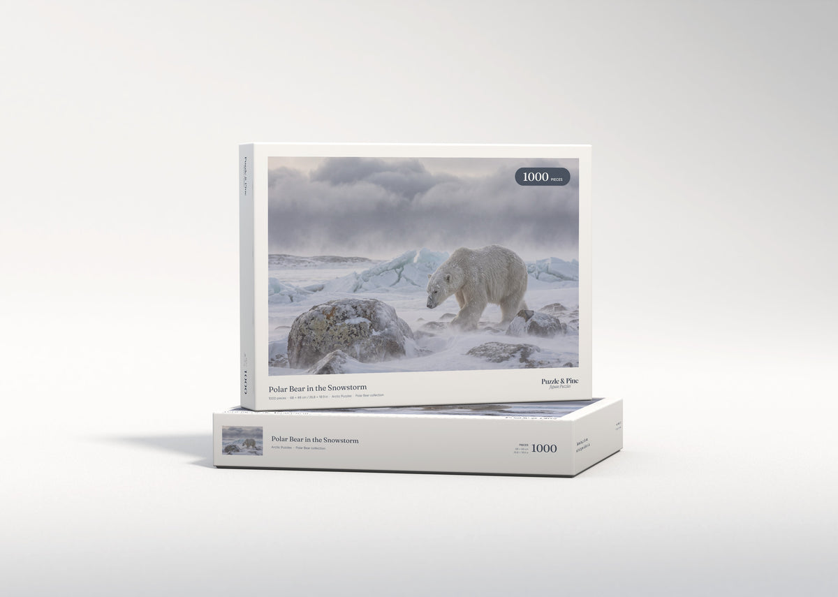 Polar Bear in the Snowstorm jigsaw puzzle - gift box