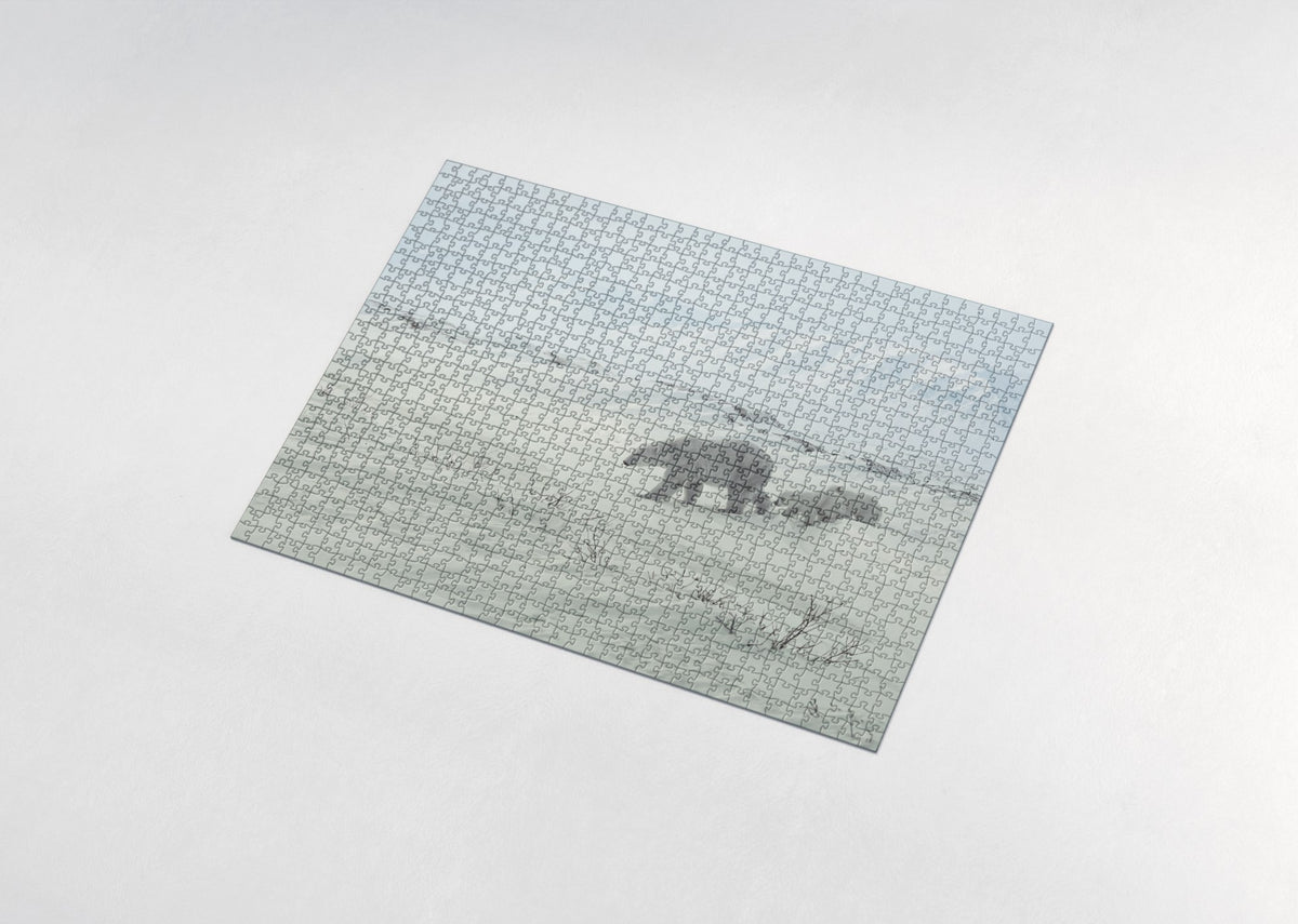 Polar Bear Mother and Cubs in the Snow jigsaw puzzle - assembled puzzle