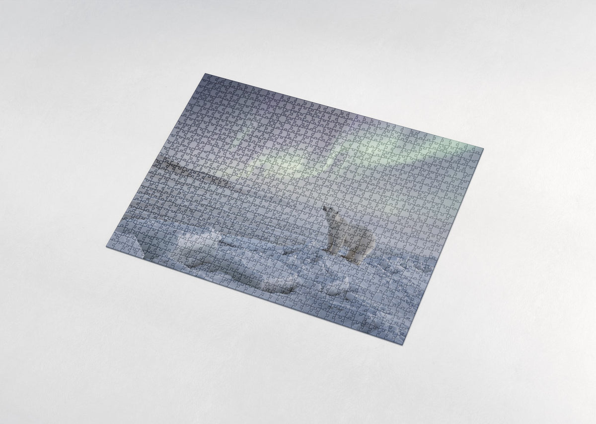 Polar Bear Under the Northern Lights jigsaw puzzle - assembled puzzle