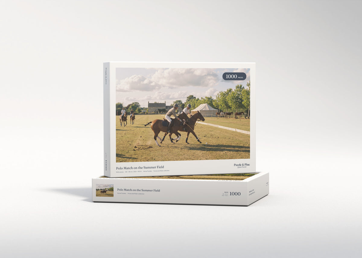 Polo Match on the Summer Field jigsaw puzzle - gift box