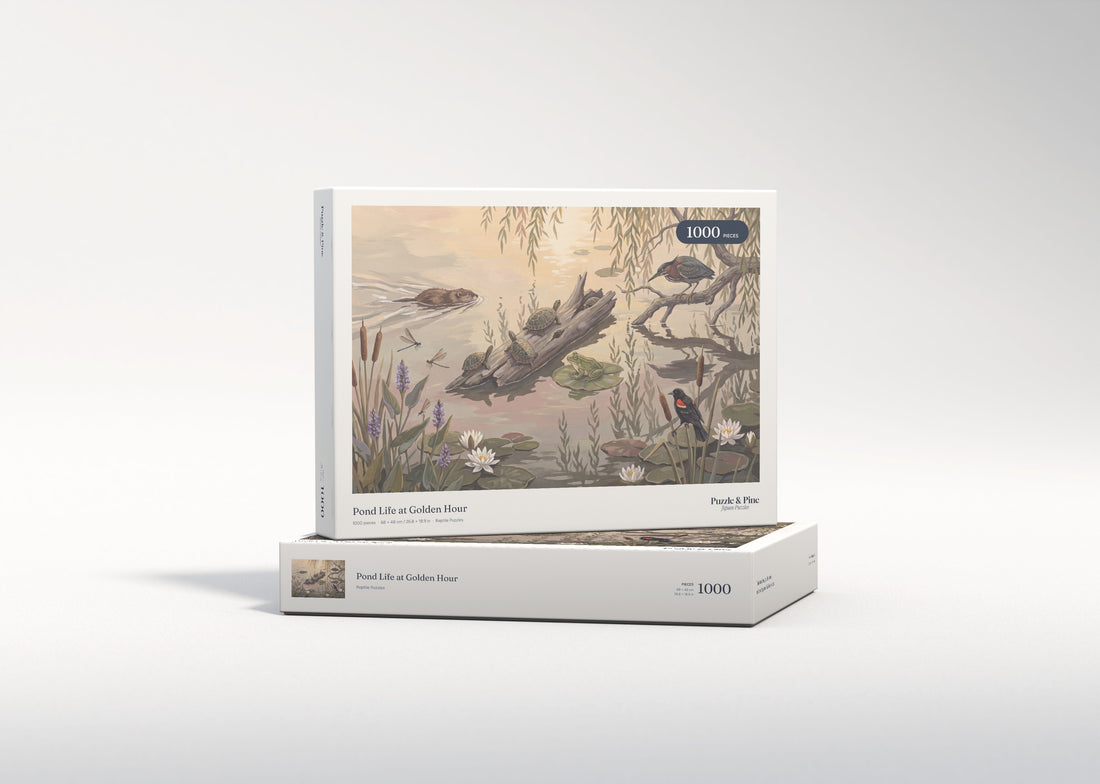 Pond Life at Golden Hour jigsaw puzzle - gift box