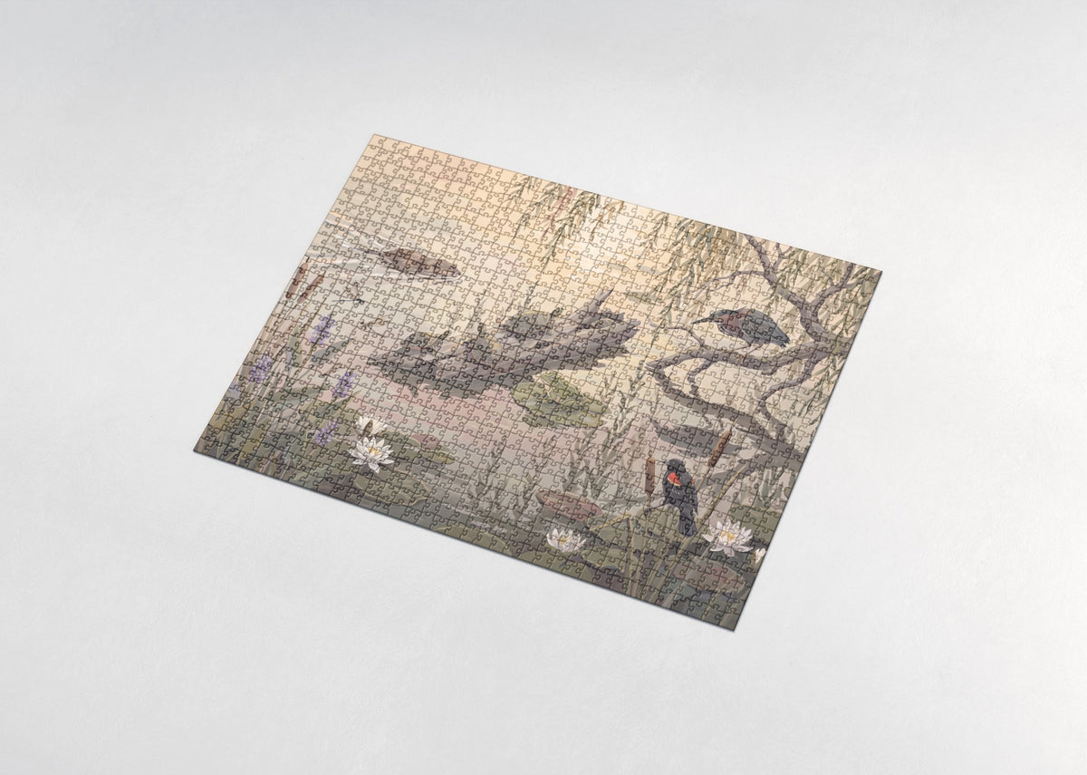 Pond Life at Golden Hour jigsaw puzzle - assembled puzzle