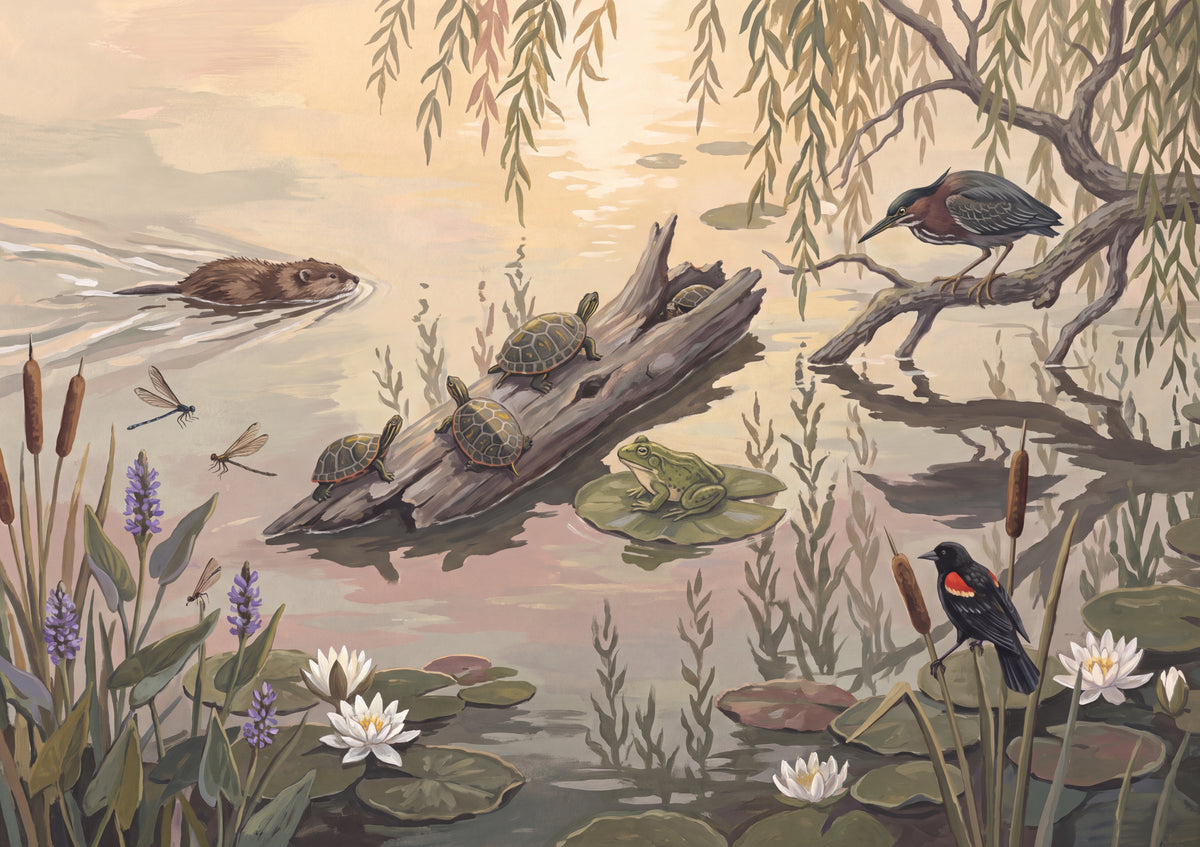 Pond Life at Golden Hour jigsaw puzzle