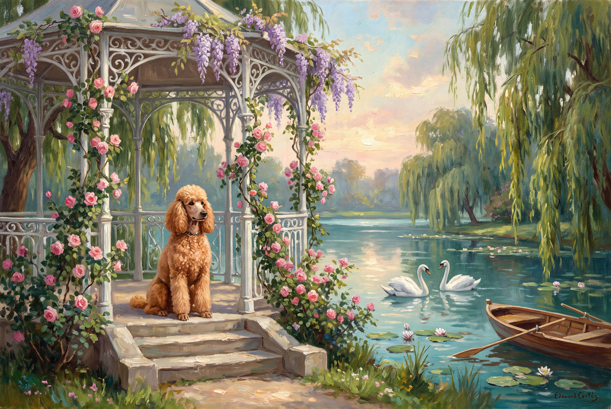 Poodle at the Lakeside Gazebo jigsaw puzzle