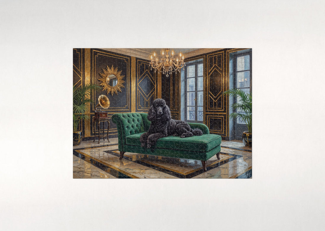 Poodle in the Art Deco Salon jigsaw puzzle - gift box