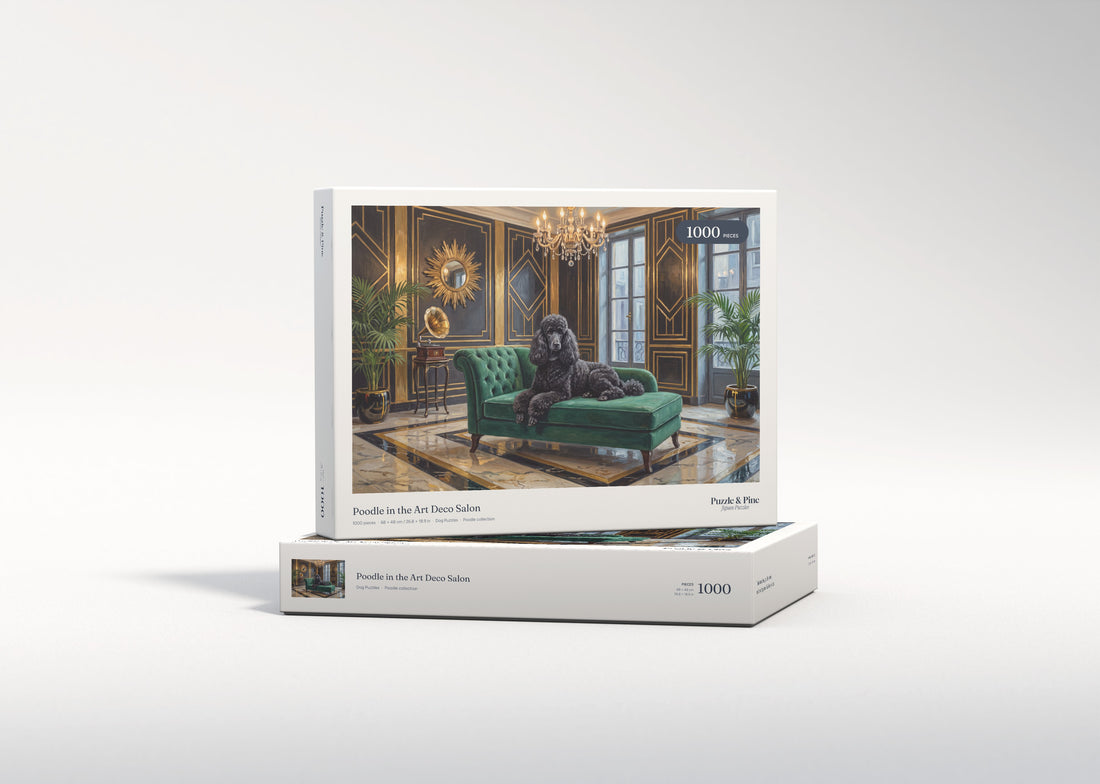Poodle in the Art Deco Salon jigsaw puzzle - gift box