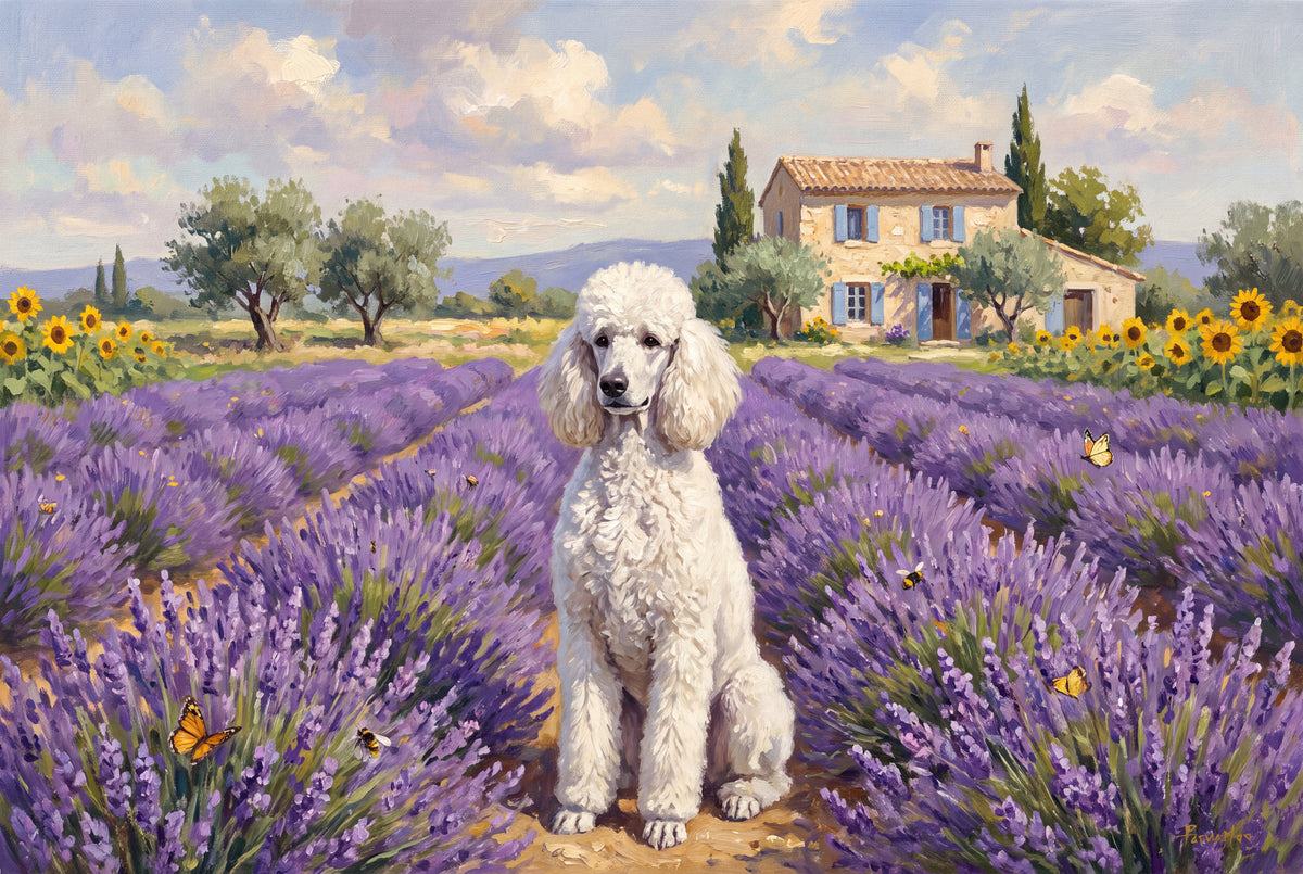 Poodle in the Lavender Field jigsaw puzzle