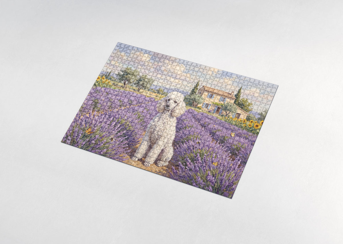 Poodle in the Lavender Field jigsaw puzzle - assembled puzzle