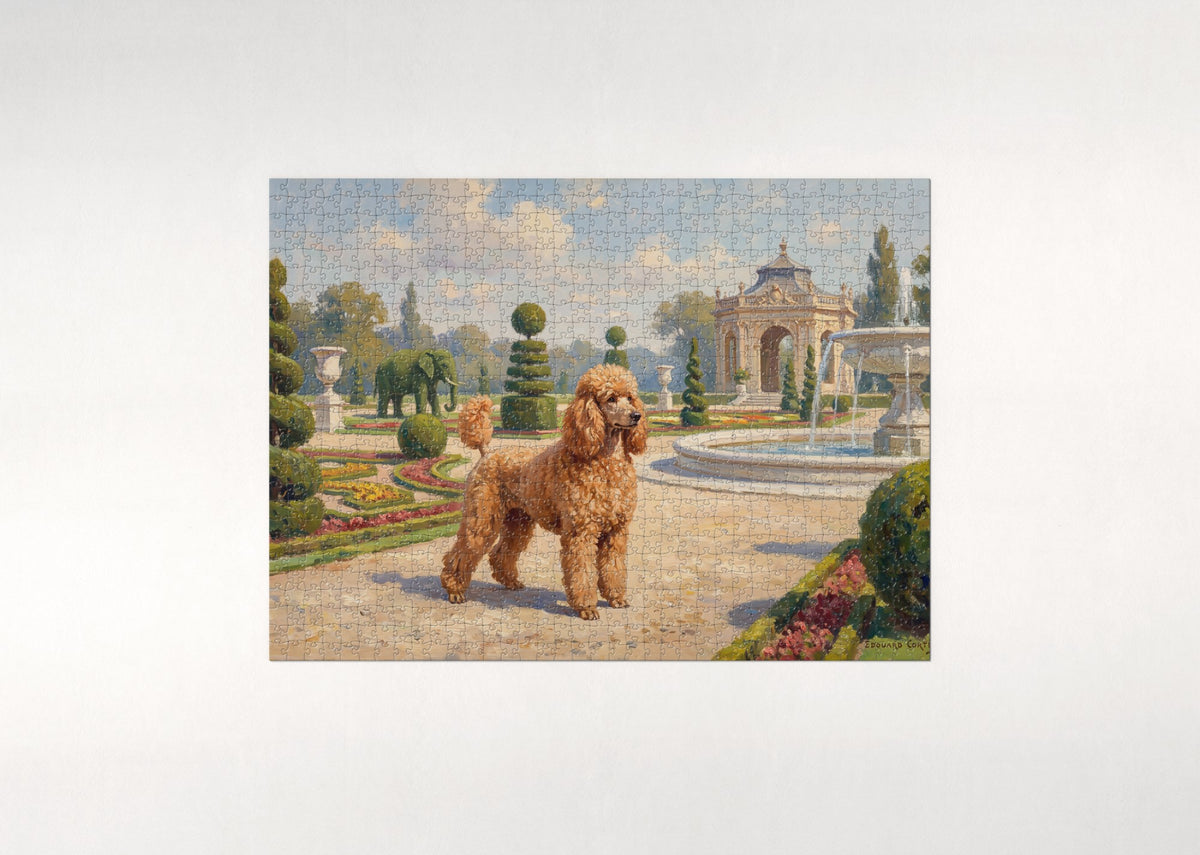 Poodle in the Topiary Garden jigsaw puzzle - flat puzzle