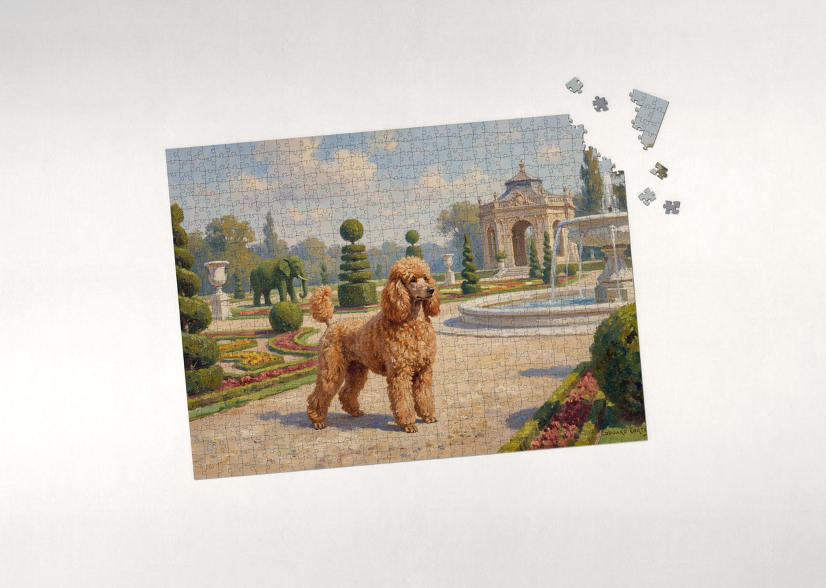 Poodle in the Topiary Garden jigsaw puzzle - puzzle with loose pieces