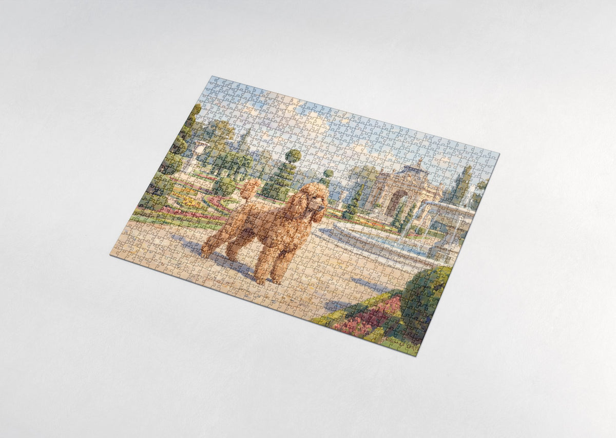 Poodle in the Topiary Garden jigsaw puzzle - assembled puzzle