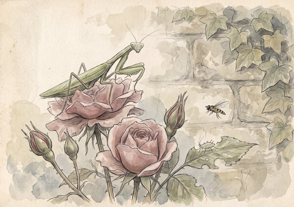 Praying Mantis on the Rose jigsaw puzzle