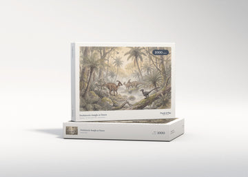 Prehistoric Jungle at Dawn jigsaw puzzle - gift box
