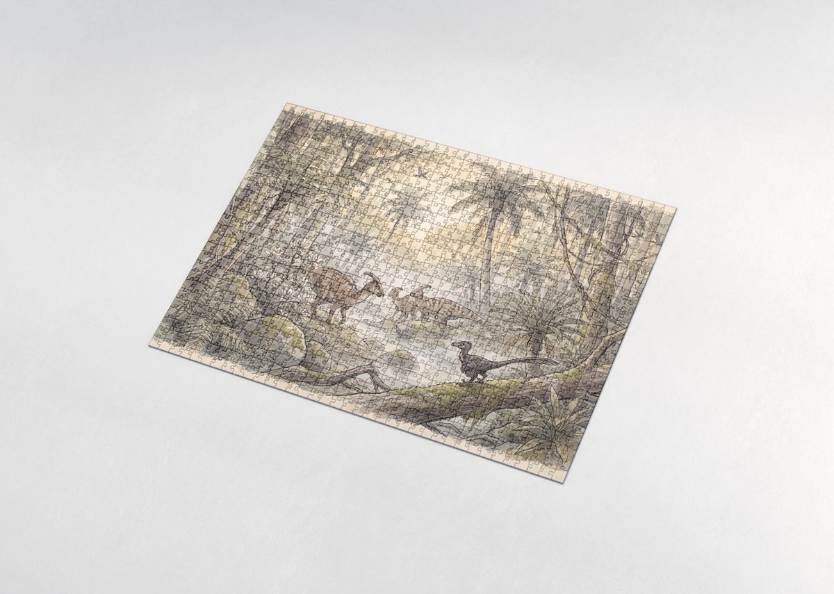 Prehistoric Jungle at Dawn jigsaw puzzle - assembled puzzle