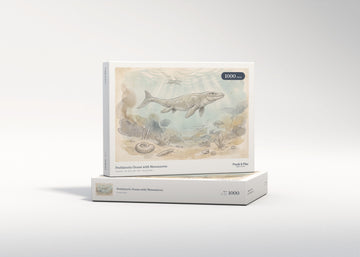 Prehistoric Ocean with Mosasaurus jigsaw puzzle - gift box