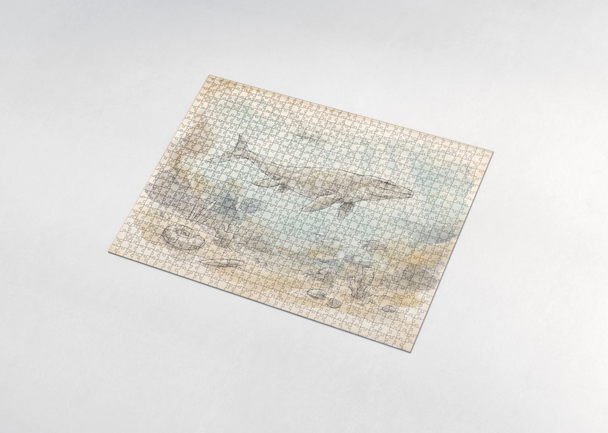 Prehistoric Ocean with Mosasaurus jigsaw puzzle - assembled puzzle