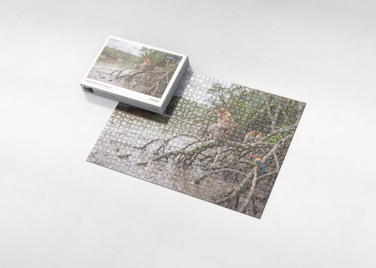 Proboscis Monkey in the Mangroves jigsaw puzzle - box and puzzle