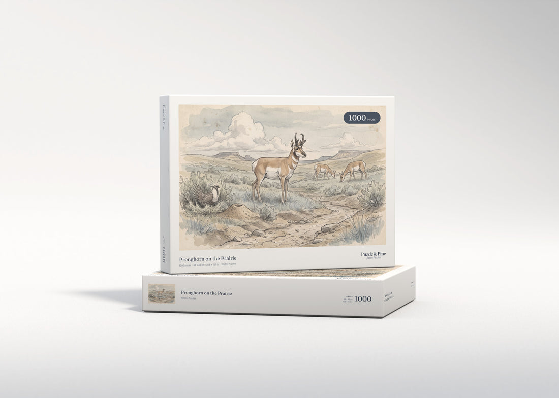 Pronghorn on the Prairie jigsaw puzzle - gift box