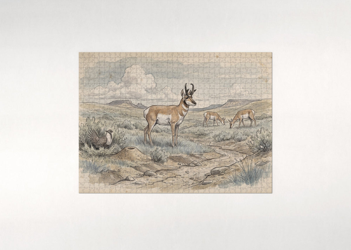 Pronghorn on the Prairie jigsaw puzzle - flat puzzle