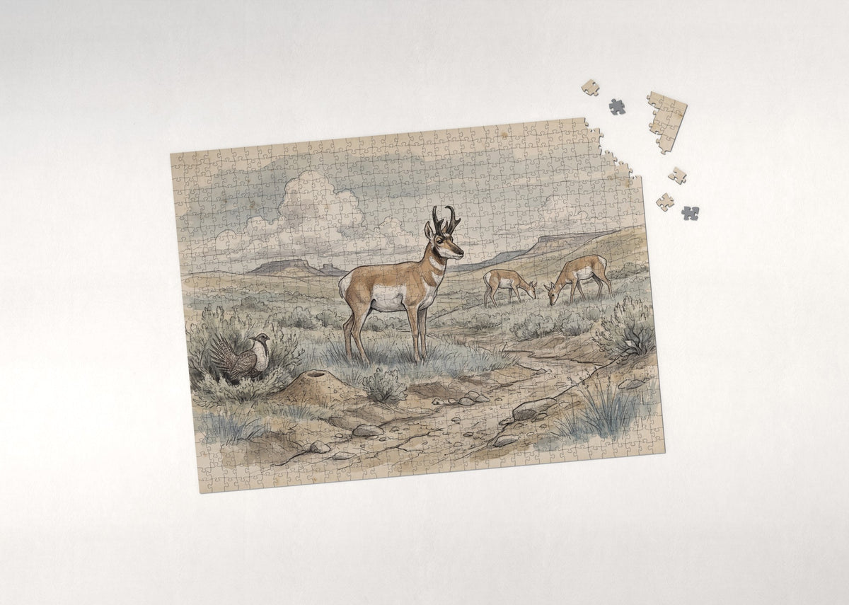 Pronghorn on the Prairie jigsaw puzzle - puzzle with loose pieces
