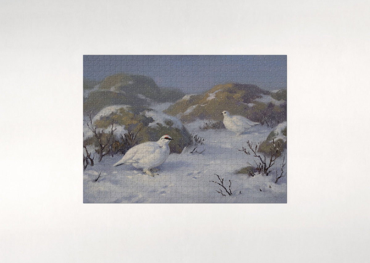 Ptarmigan in the Snow jigsaw puzzle - flat puzzle