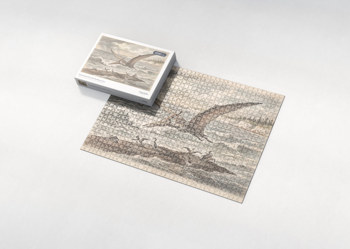Pteranodon Over the Prehistoric Sea jigsaw puzzle - box and puzzle
