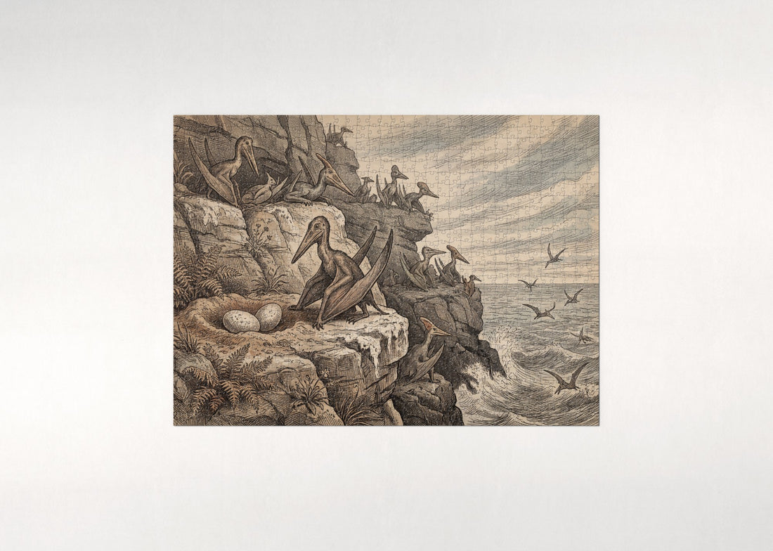 Pterodactyl at the Nesting Cliffs jigsaw puzzle - gift box