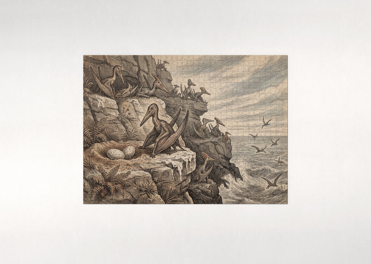 Pterodactyl at the Nesting Cliffs jigsaw puzzle - flat puzzle