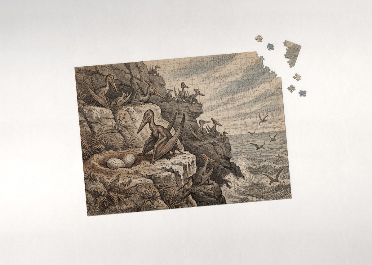 Pterodactyl at the Nesting Cliffs jigsaw puzzle - puzzle with loose pieces
