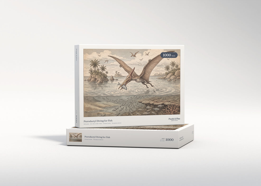 Pterodactyl Diving for Fish jigsaw puzzle - gift box