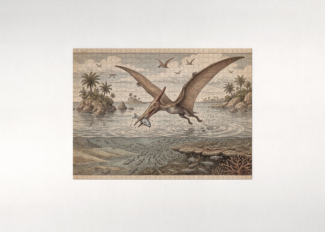 Pterodactyl Diving for Fish jigsaw puzzle - gift box