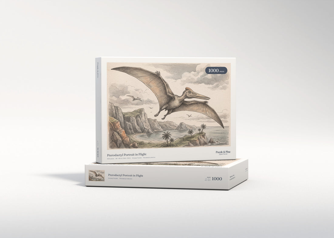 Pterodactyl Portrait in Flight jigsaw puzzle - gift box