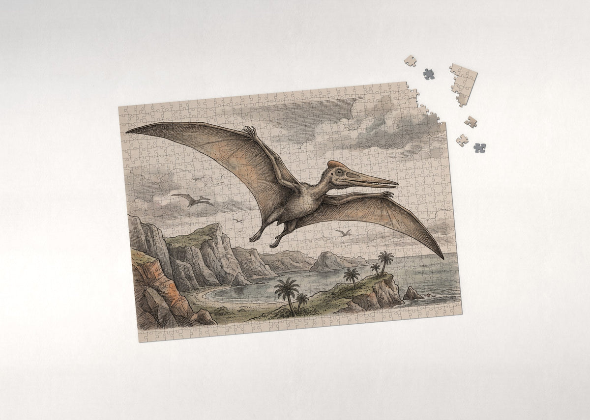 Pterodactyl Portrait in Flight jigsaw puzzle - puzzle with loose pieces