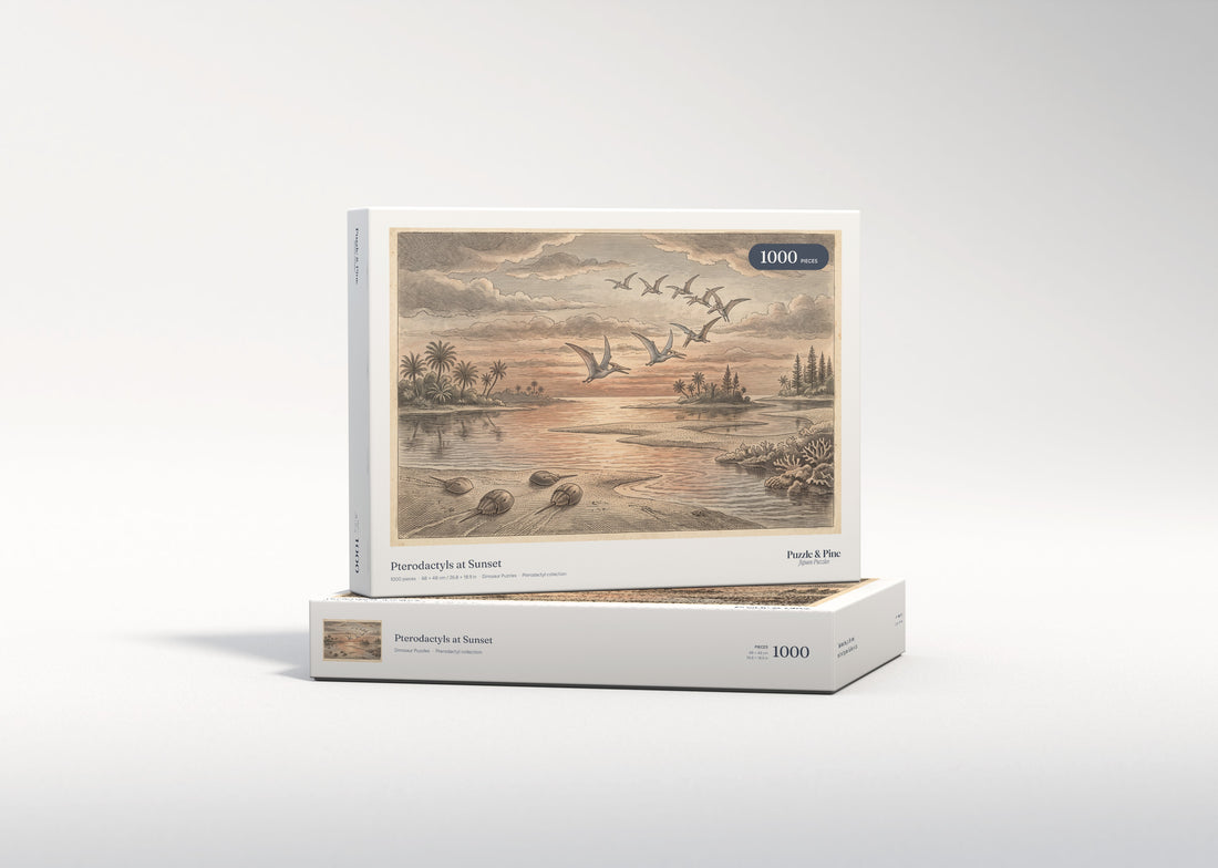 Pterodactyls at Sunset jigsaw puzzle - gift box