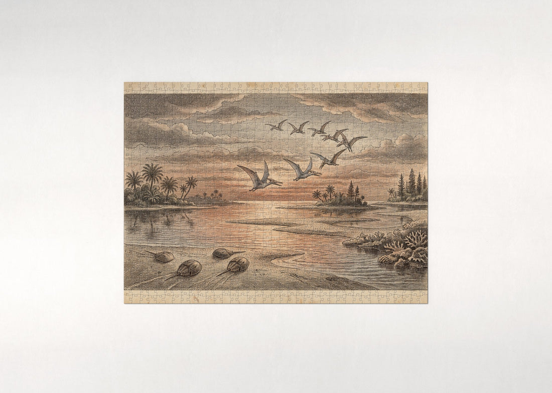 Pterodactyls at Sunset jigsaw puzzle - gift box