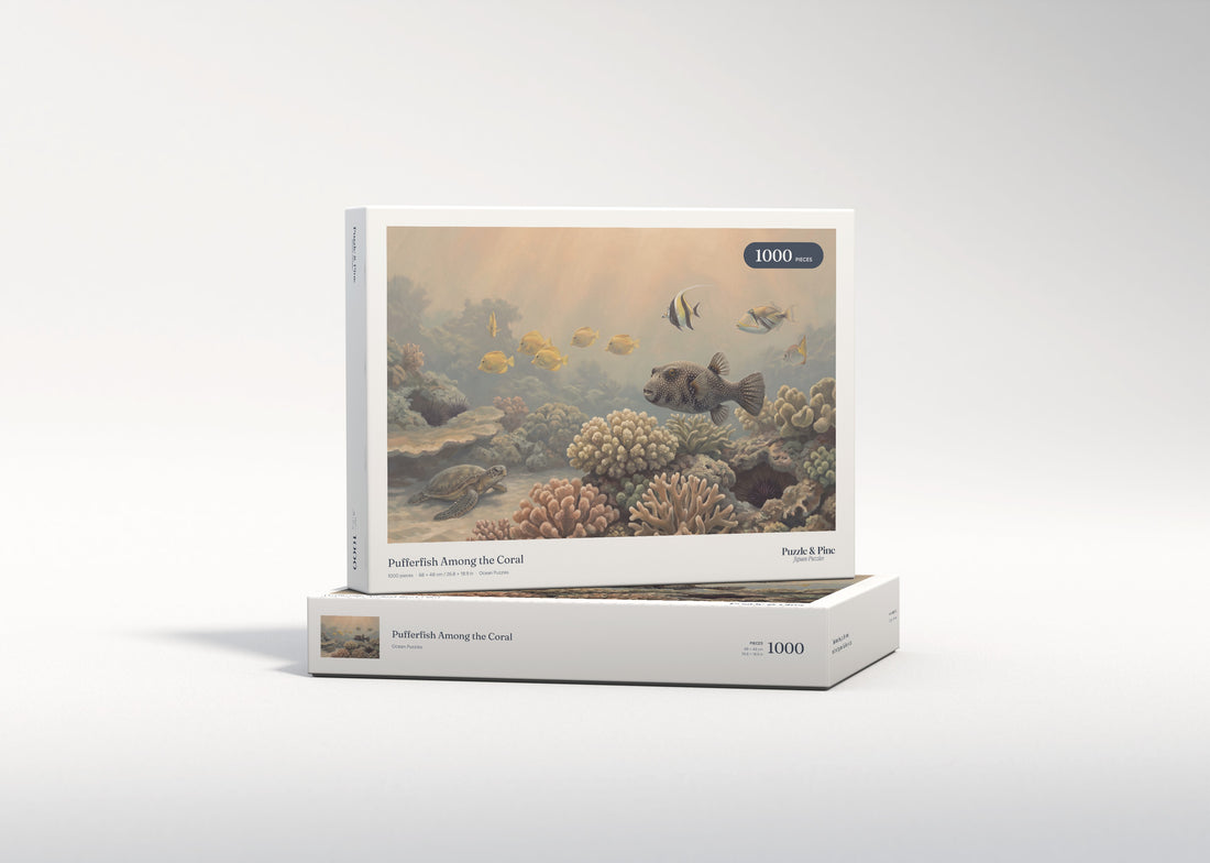 Pufferfish Among the Coral jigsaw puzzle - gift box