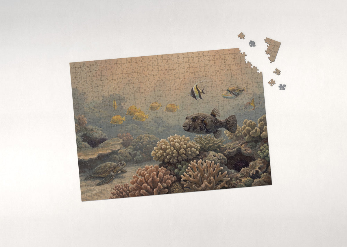 Pufferfish Among the Coral jigsaw puzzle - puzzle with loose pieces