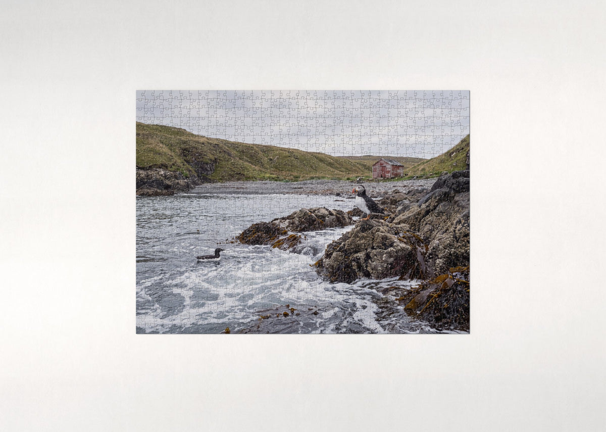 Puffin at the Rocky Cove jigsaw puzzle - flat puzzle