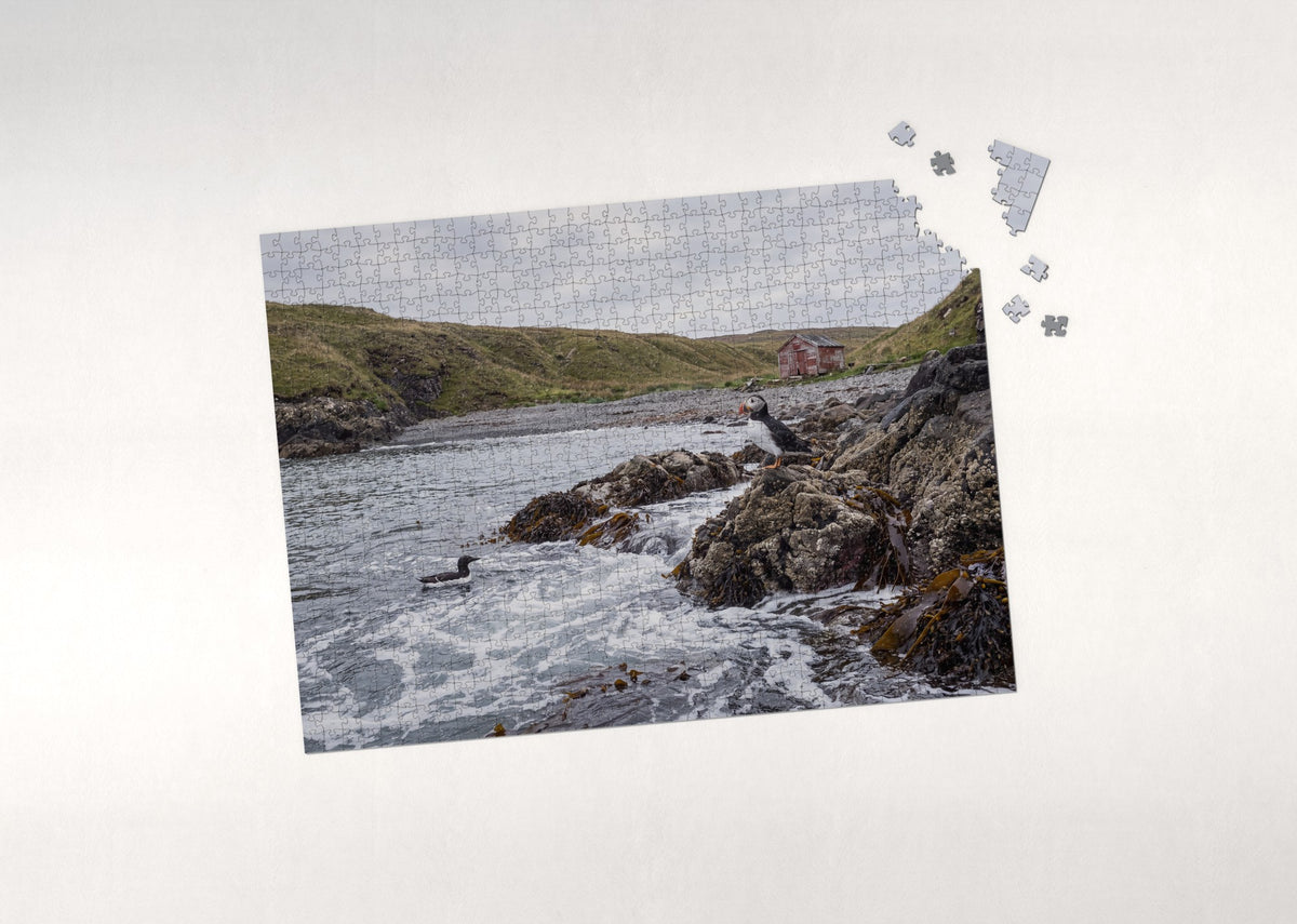 Puffin at the Rocky Cove jigsaw puzzle - puzzle with loose pieces