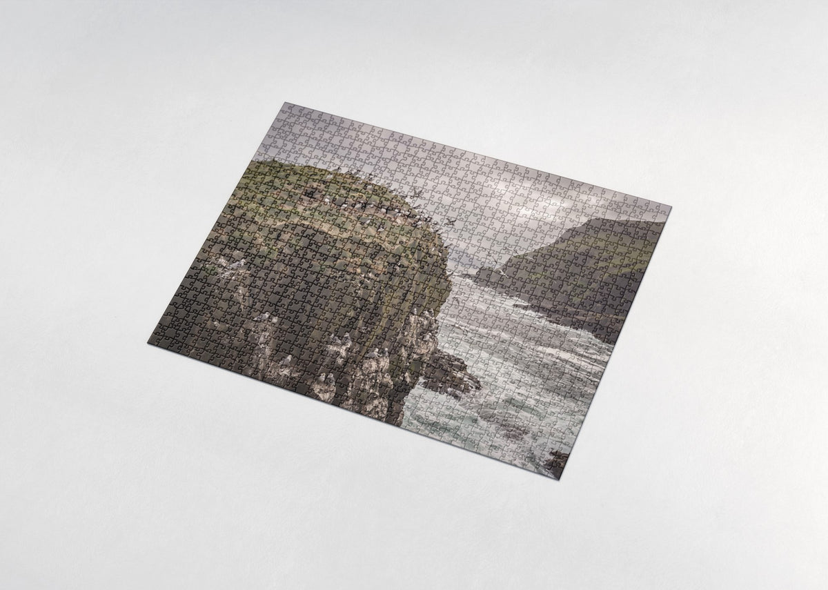 Puffin Colony at the Sea Stack jigsaw puzzle - assembled puzzle