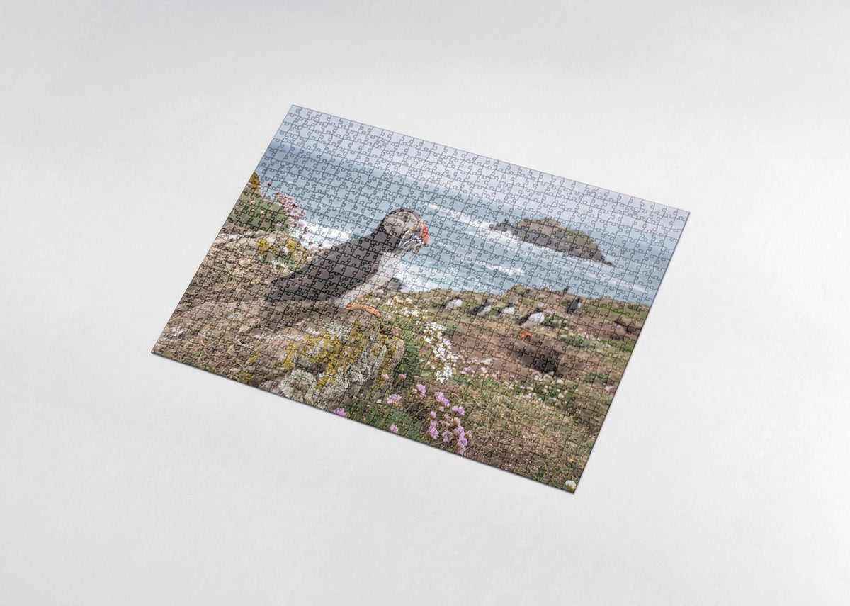 Puffin with a Beak Full of Fish jigsaw puzzle - assembled puzzle