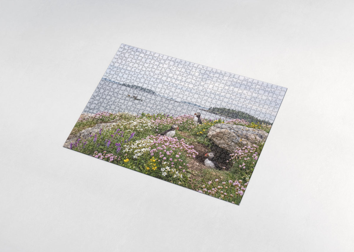 Puffins in the Coastal Wildflowers jigsaw puzzle - assembled puzzle