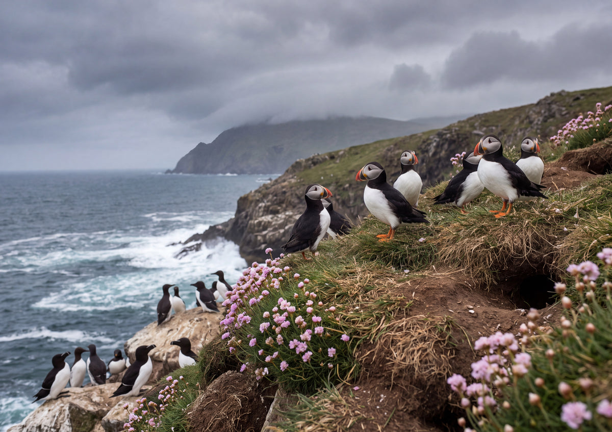 Puffins on the Atlantic Cliffs jigsaw puzzle