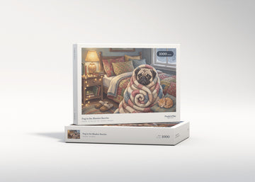 Pug in the Blanket Burrito jigsaw puzzle - gift box