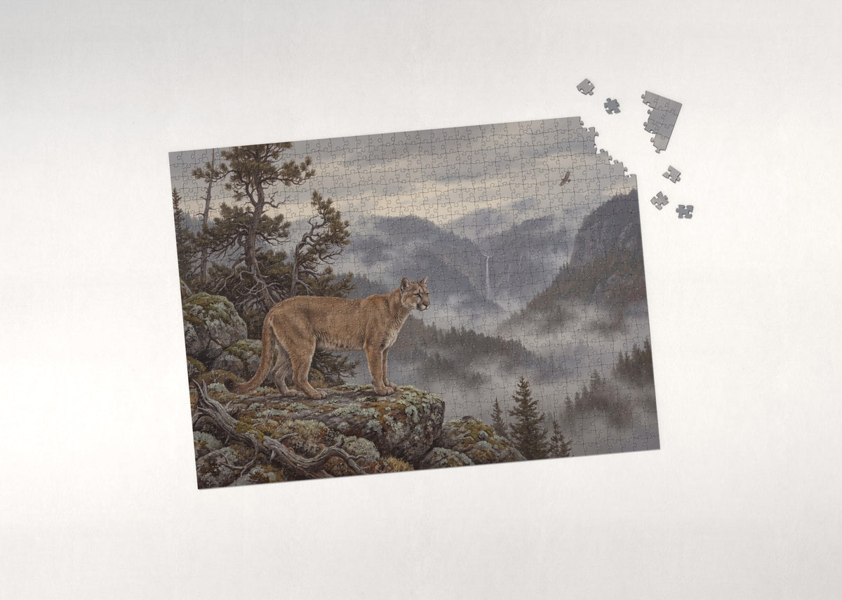Puma in the Misty Mountains jigsaw puzzle - puzzle with loose pieces