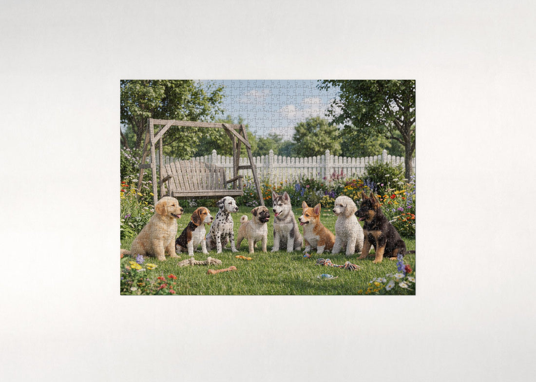 Puppies of Many Breeds Collage jigsaw puzzle - gift box