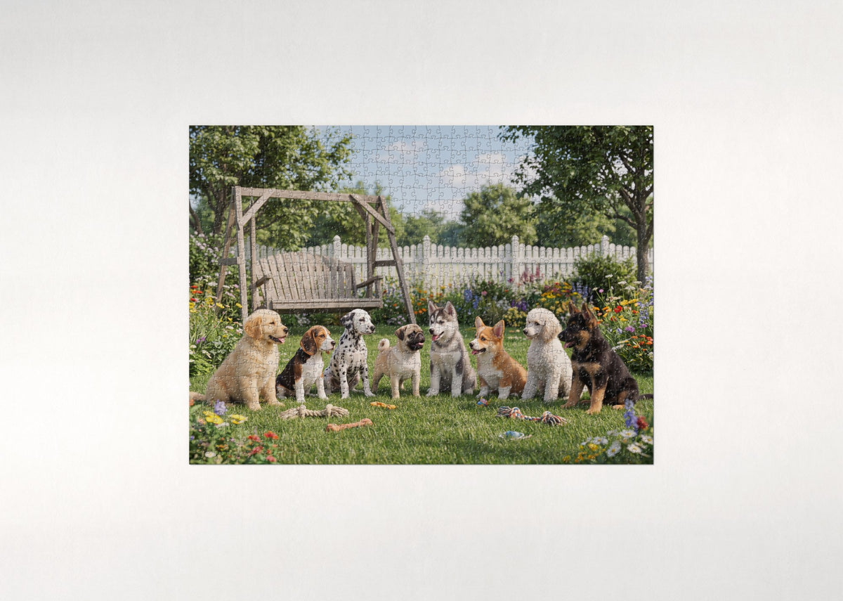 Puppies of Many Breeds Collage jigsaw puzzle - flat puzzle